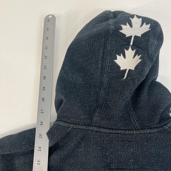 Roots Toronto Hoodie Sweatshirt Womens XL Black Heather Full Zip Fleece Canada - Picture 13 of 16